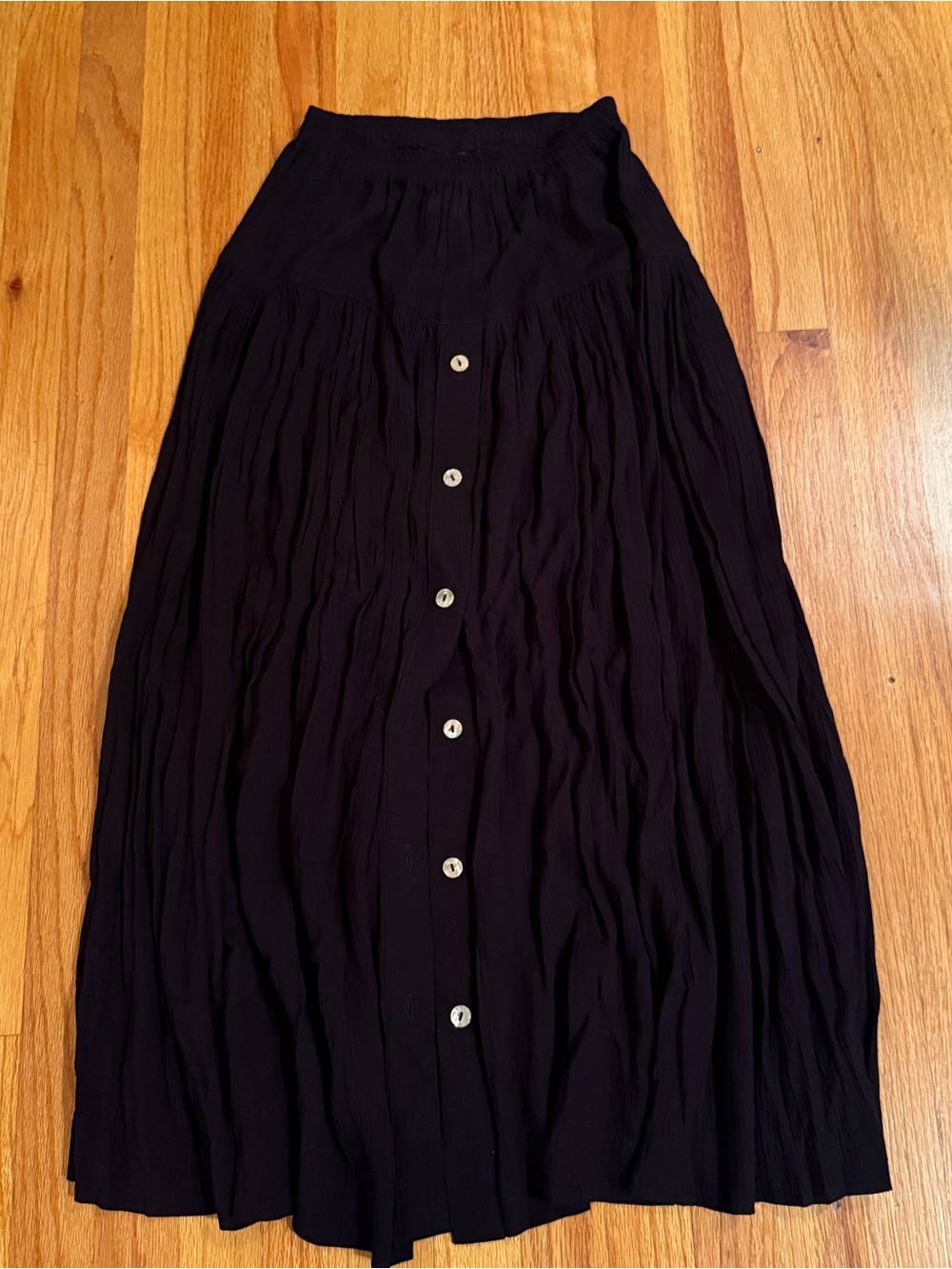Vintage Karen Kane Black Button-Front Maxi Skirt